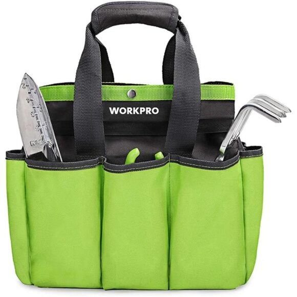 WORKPRO Garden Tool Bag, Garden Tote Storage Bag with 8 Pockets, 12" x 12" x 6" - Picture 3 of 6